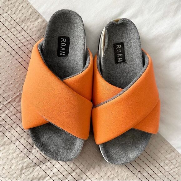 ROAM Dawn Orange Cross Slides Sandals 7 - Picture 5 of 10